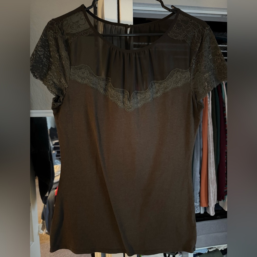 Express Green Lace Blouse